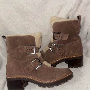 Naturalizer Brown Suede Fur-Lined Boots